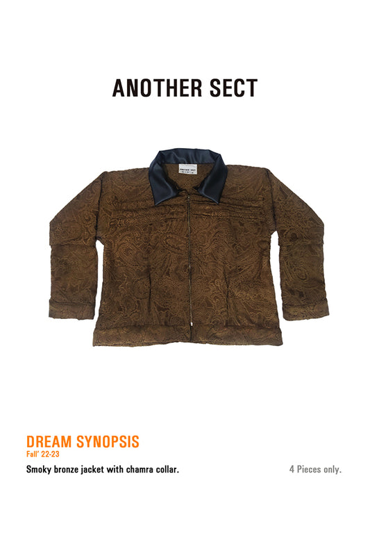 Smoky bronze jacket with chamra collar.