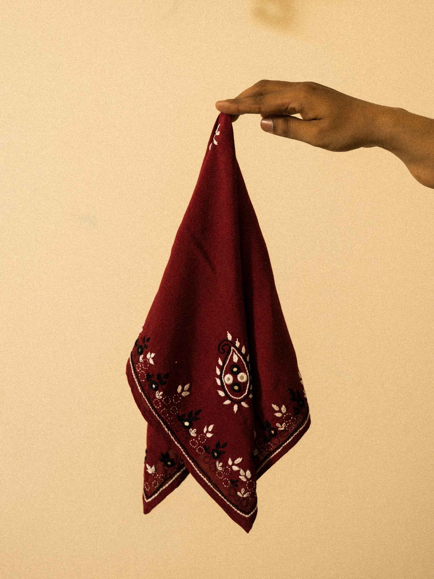 Laal Hand Embroidered Bandana