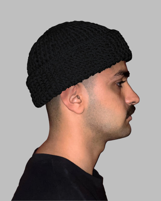 Hand Knitted Beanie - Black