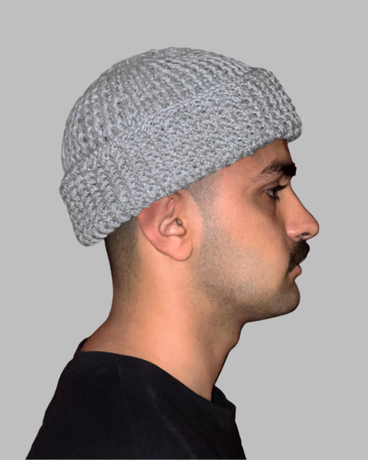 Hand Knitted Beanie - Grey