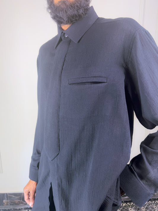 Sayah Tie Tailored Crinkle Shirt