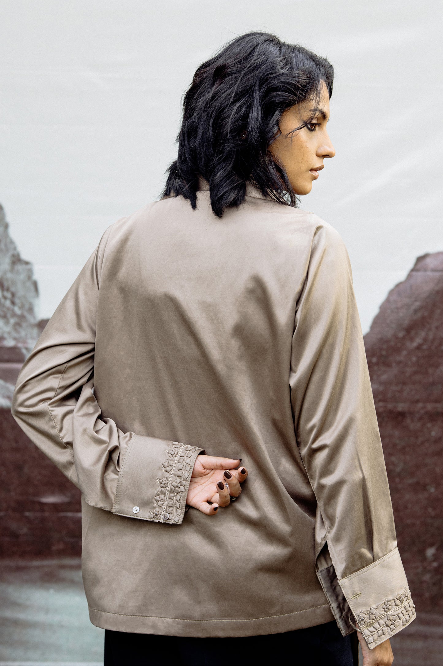 Sonh Hand Appliqued Draped Shirt