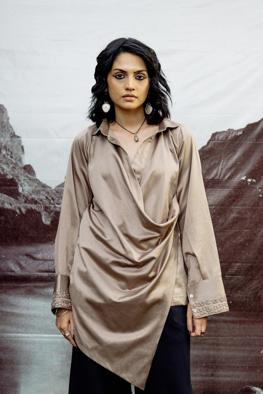 Sonh Hand Appliqued Draped Shirt