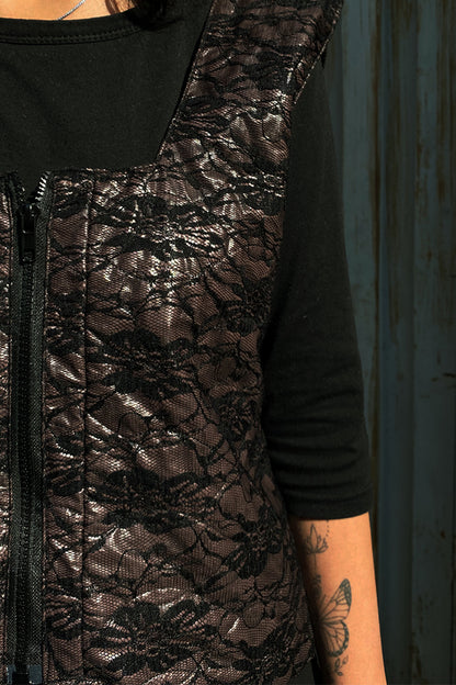 Jericho quilted lace vest.