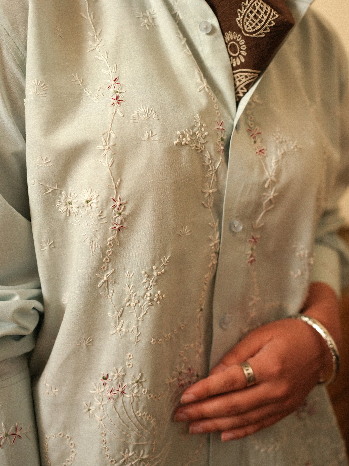 Megh Hand Embroidered Shirt