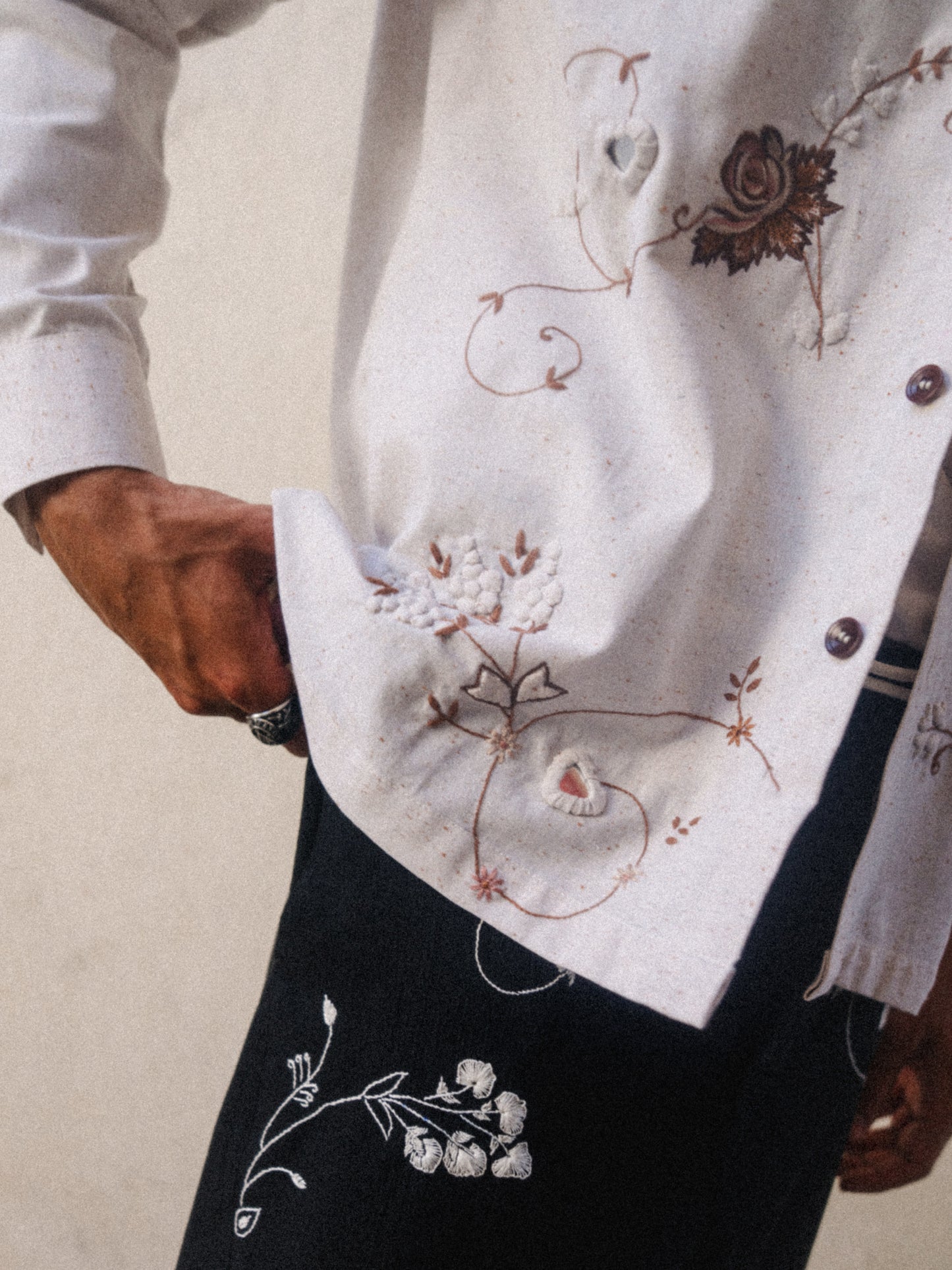 Ruh Mirror Embroidery Shirt