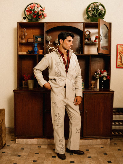 Sajilo Embroidered Linen Denim shirt