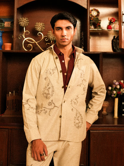 Sajilo Embroidered Linen Denim shirt