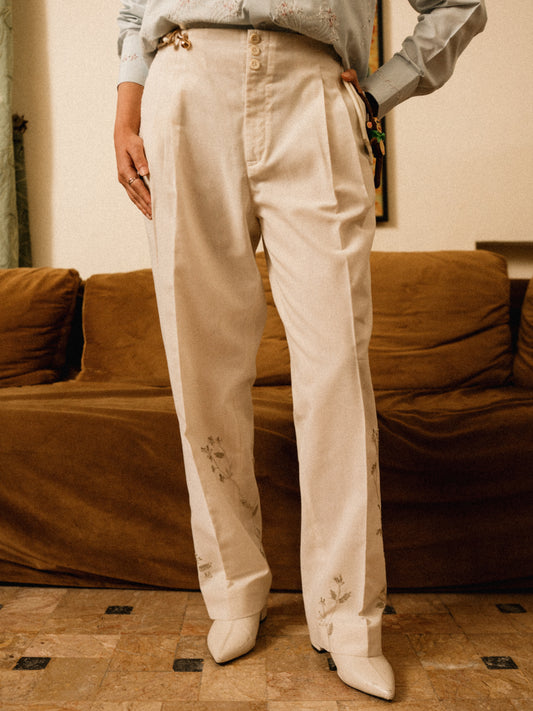 Shwet Hand Embroidered Pants