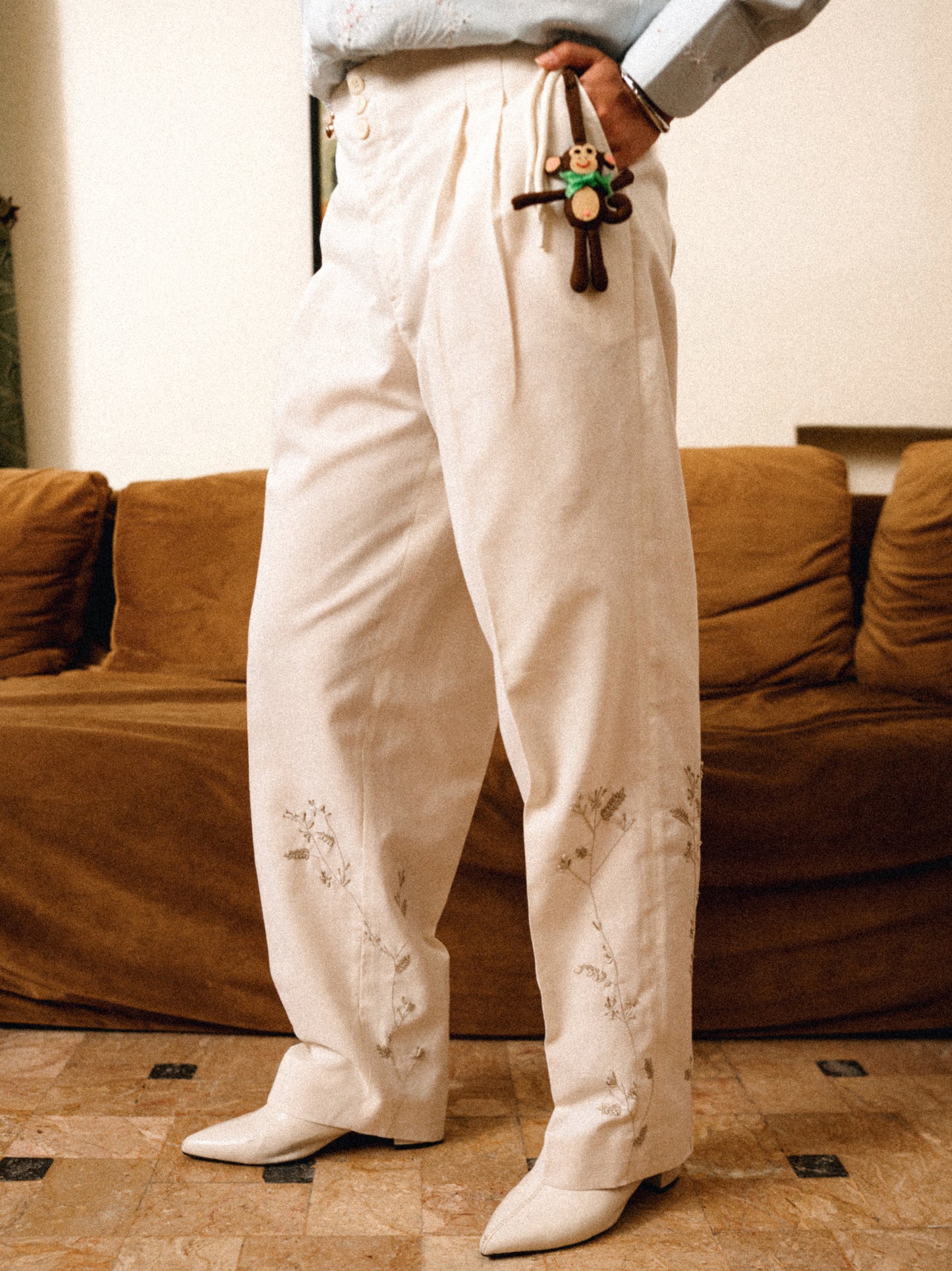 Shwet Hand Embroidered Pants