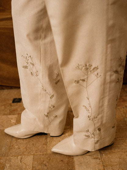 Shwet Hand Embroidered Pants