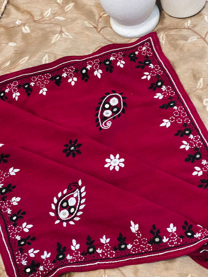 Laal Hand Embroidered Bandana