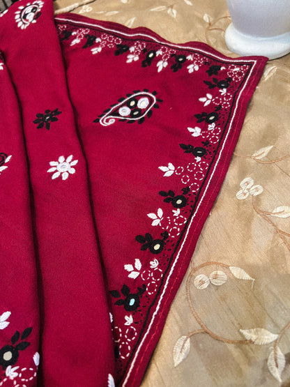 Laal Hand Embroidered Bandana