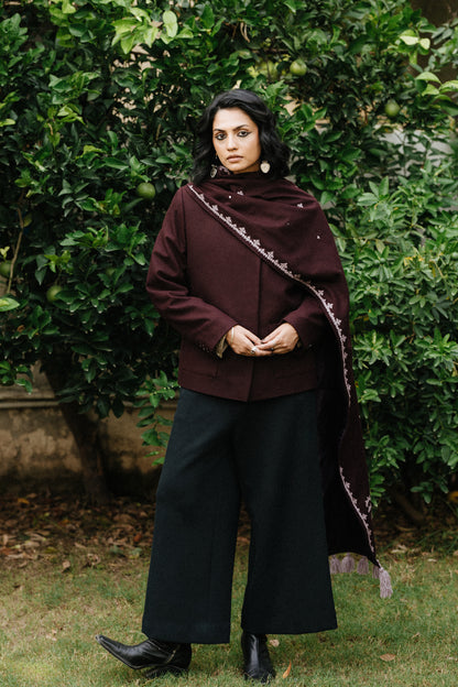 Tawus Hand Embroidered Scarf Jacket