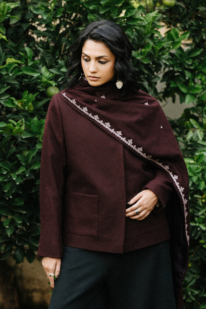 Tawus Hand Embroidered Scarf Jacket