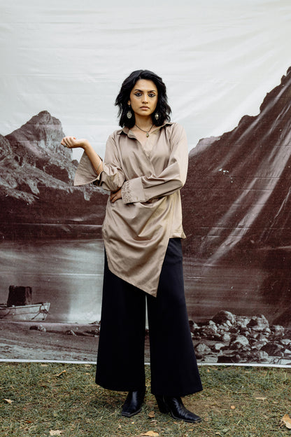 Sonh Hand Appliqued Draped Shirt